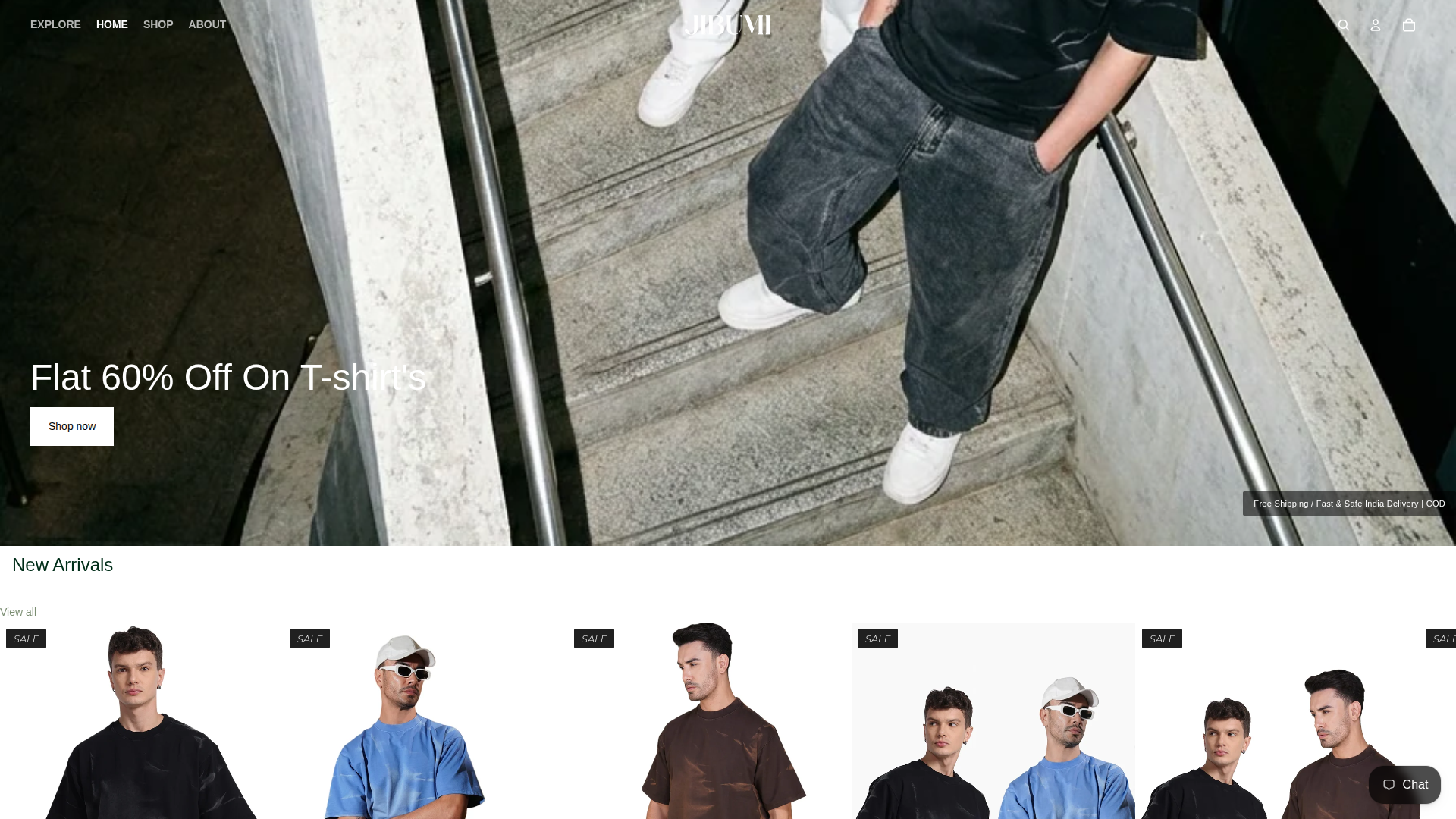 Jibumi ecommerce website homepage