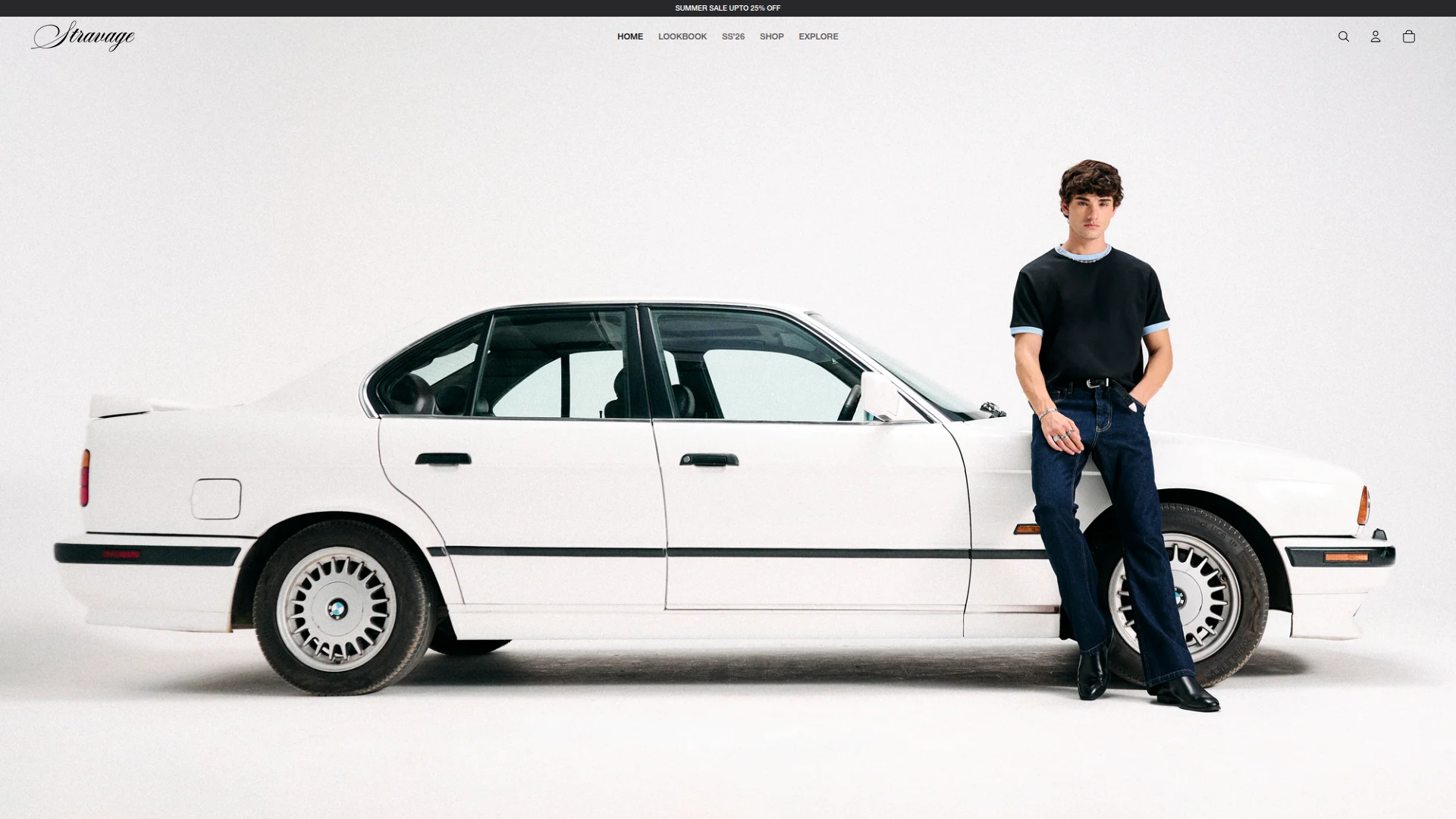 Stravage ecommerce website homepage